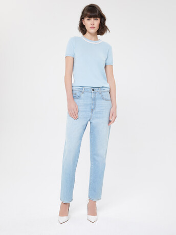 Pull en merinos - Atlas / blanc casse