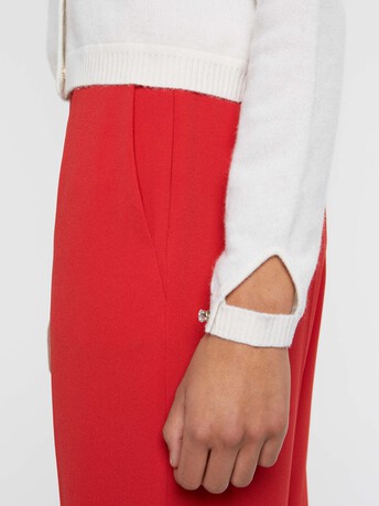 Pantalon droit en tissu crêpe - Hibiscus