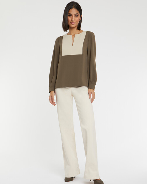 Two-tone crepe top