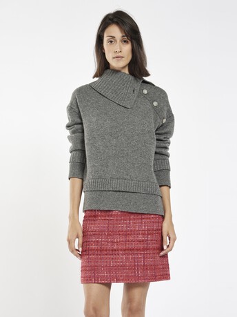 Wool cashmere blend sweater - Charcoal grey