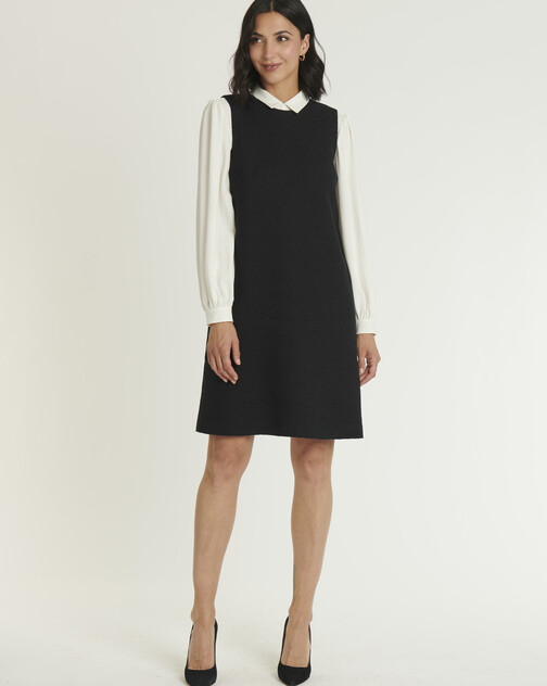Robe trapèze en coton crêpe