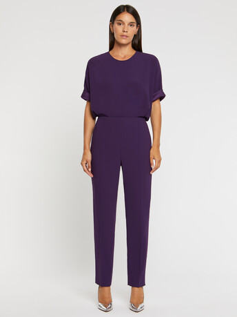 Top fluide en crêpe envers satin - Violet