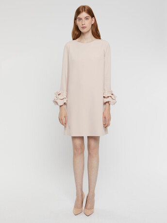 Robe en crêpe envers satin - Poudre