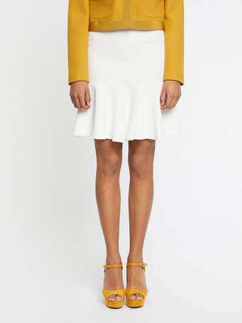 Mini-jupe patineuse en viscose Milano - Blanc casse