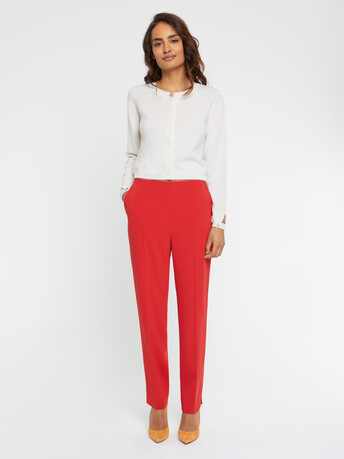 Pantalon droit en tissu crêpe - Hibiscus