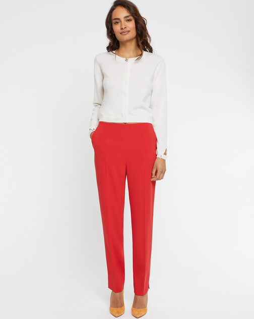 Pantalon droit en tissu crêpe