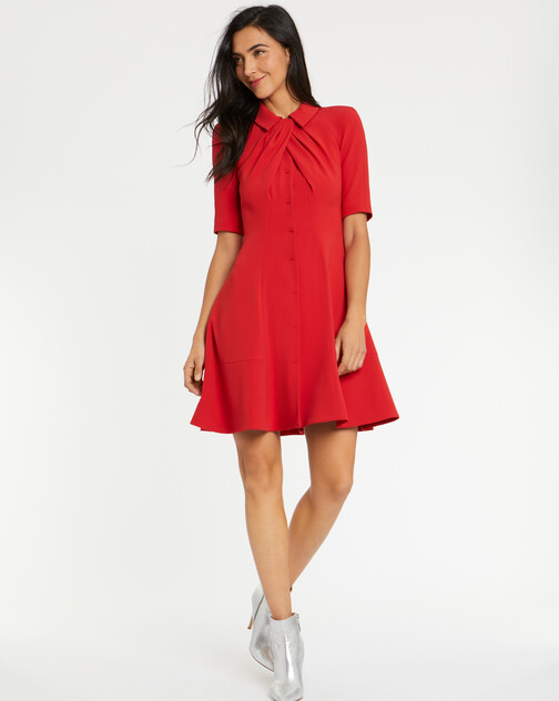 Crepe buttoned dress