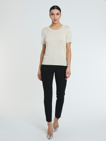 PULL EN VISCOSE LUREX - Blanc casse
