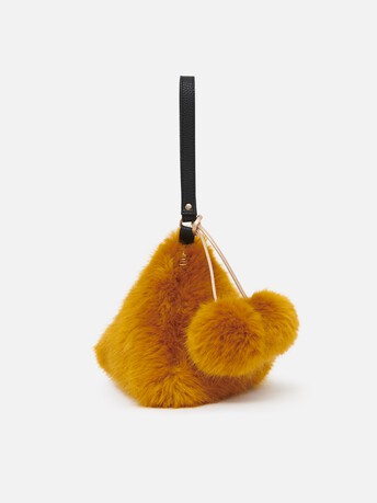 Mini sac porte clé en renard coloré - Safran