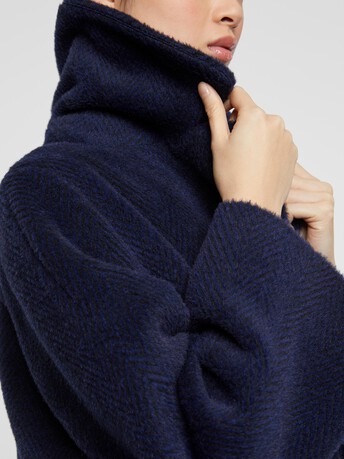 Manteau à col en alpaga - Noir / marine