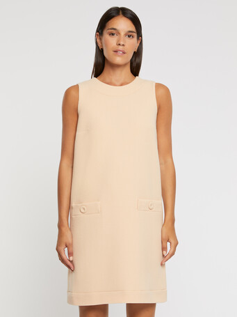 Robe courte à boutons en laine vierge - Gingembre