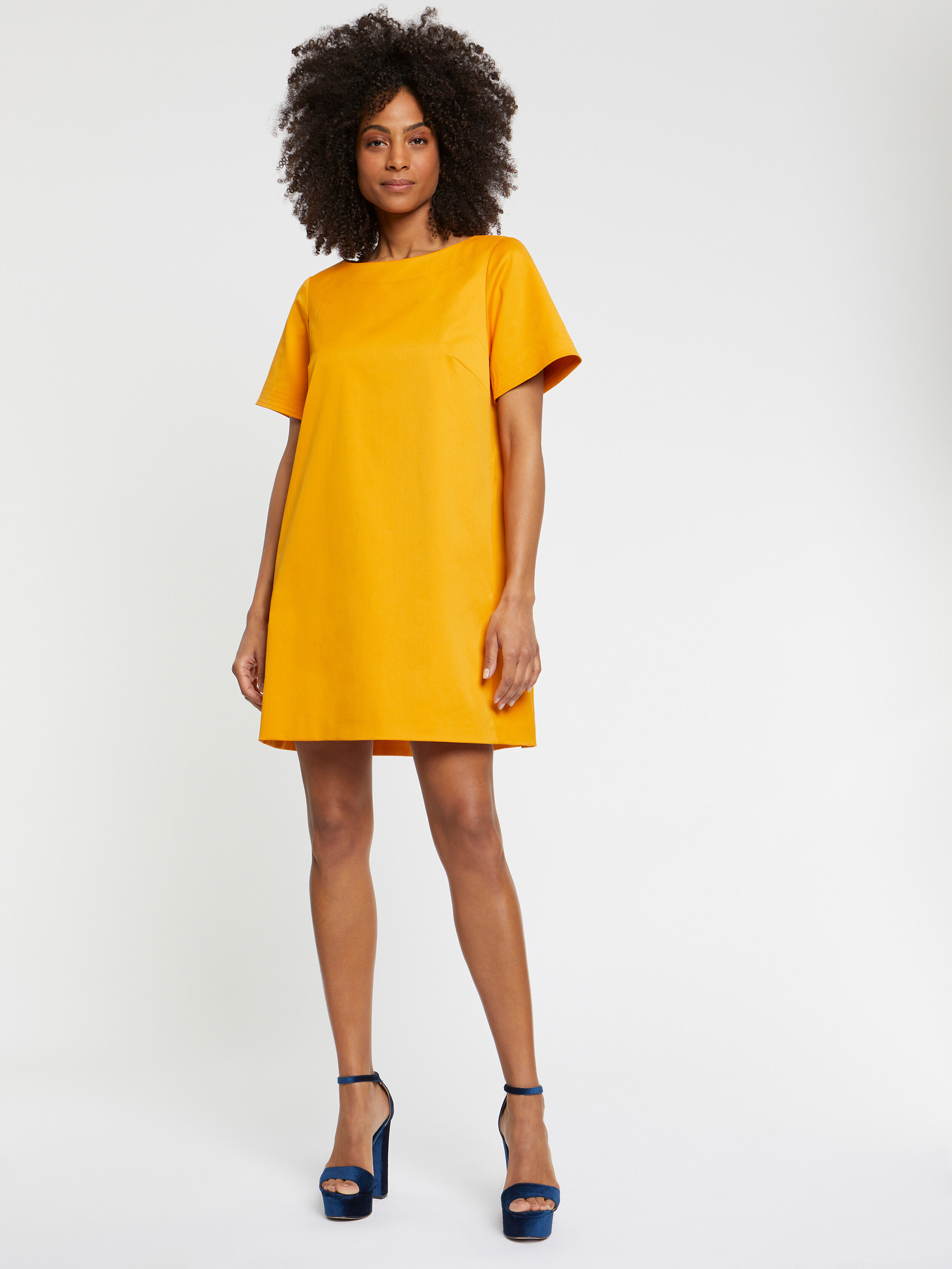 Mini robe droite en satin de coton Paule Ka