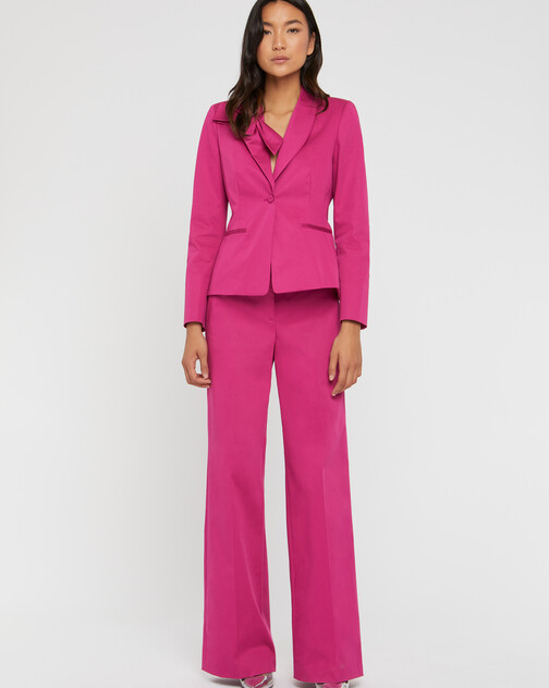 Pantalon flare en popeline de coton