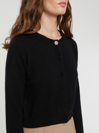 Gilet court en cachemire - Noir