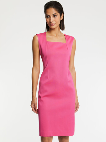 WOVEN DRESS - Rose shocking