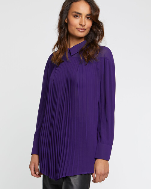 Chemise plissée en tissu crêpe