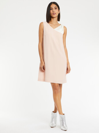 WOVEN DRESS - Dragee/blanc casse