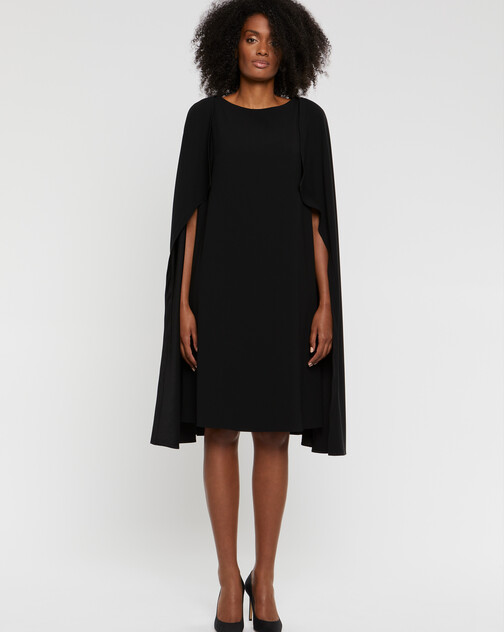 Robe cape en crêpe envers satin