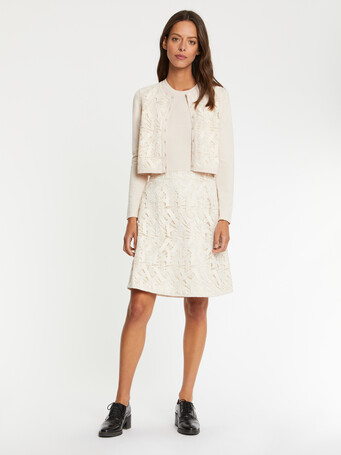 Gilet court en guipure - Coquille / blanc casse