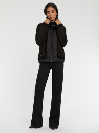 Blouson en peau lainée - Noir