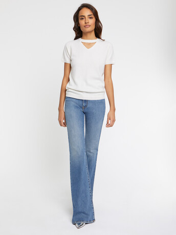 Cashmere short-sleeve sweater - Off white