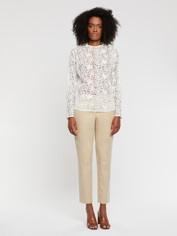 Long-sleeve lace top - Off white