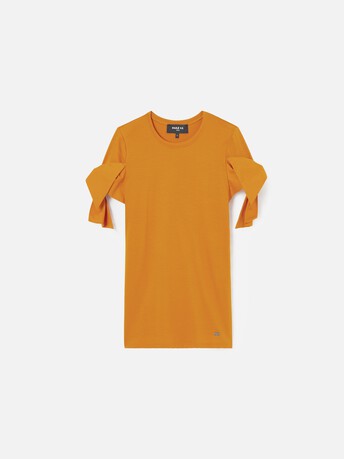 T-shirt en jersey de coton stretch - Mandarine