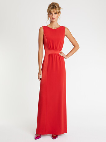 Robe longue de cérémonie en crêpe de satin - Hibiscus