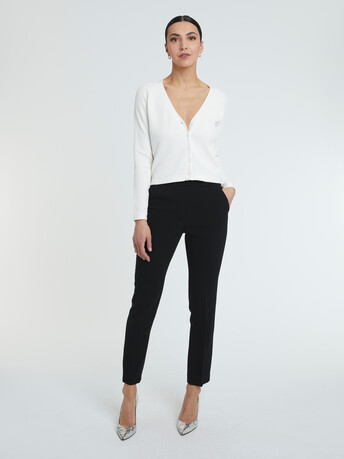 Cardigan en coton - Blanc casse