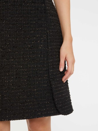 Mini-jupe en tweed lurex - Noir