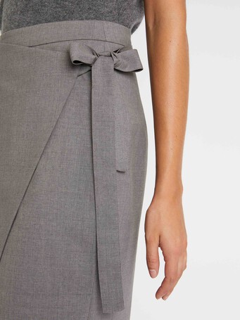 Fine-wool pencil skirt - Gris