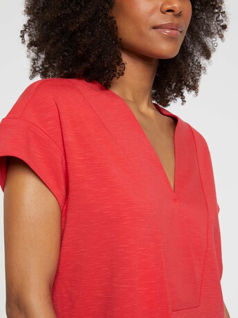 Haut décolleté en V en jersey - Vermillon