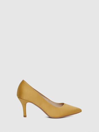 Duchess satin pumps - Ocre