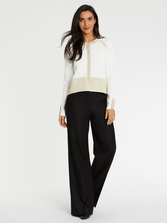 Cardigan en maille Milano et lurex - Blanc casse