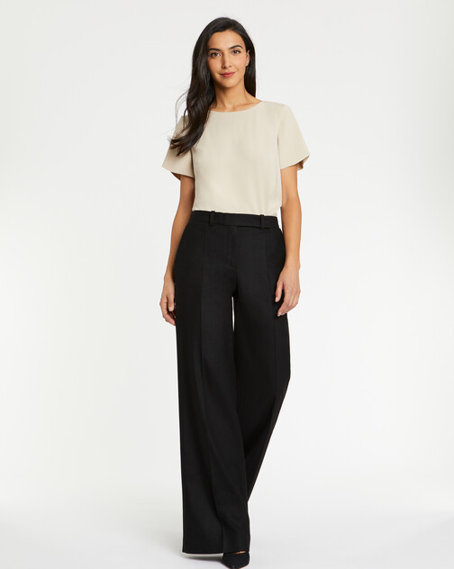 Top manches courtes en tissu crêpe