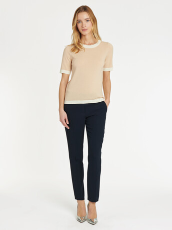 KNITTED SWEATER - Dune/blanc casse