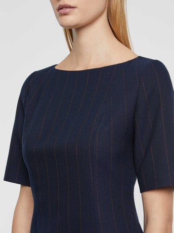 Striped shift dress - Navy blue