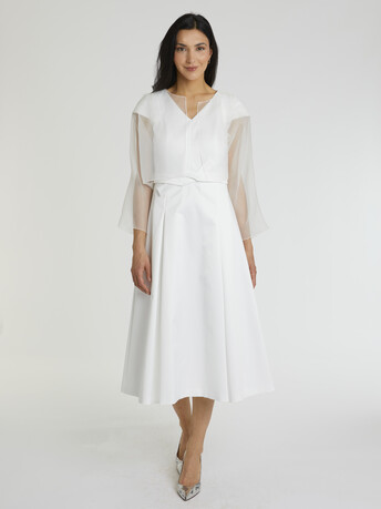 BOLÉRO EN ORGANZA DE SOIE - Blanc casse