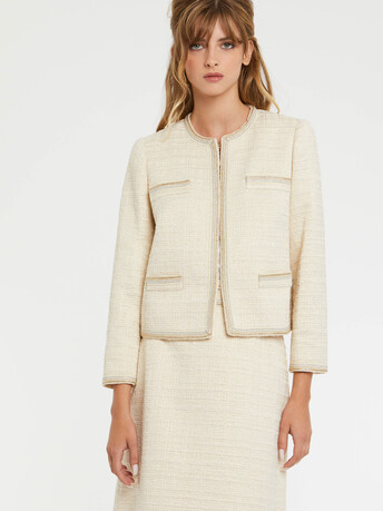 WOVEN SUIT JACKET - Nougat