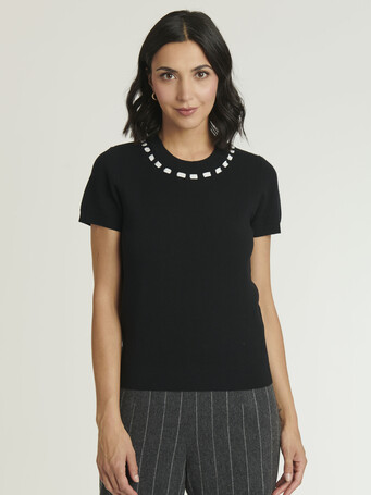 PULL - Noir / blanc casse