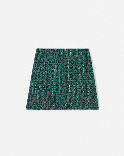 Mini jupe en tweed bicolore