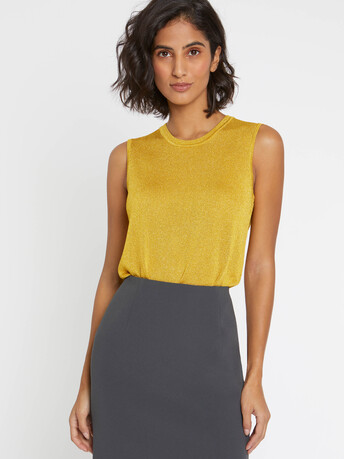 Débardeur en maille lurex - Ocre