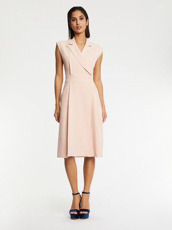Robe en crêpe envers satin - Dragee