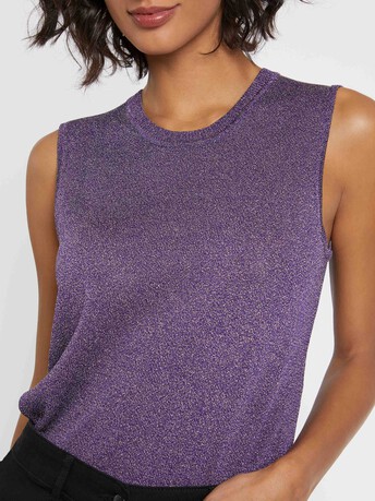 Débardeur en maille lurex - Raisin