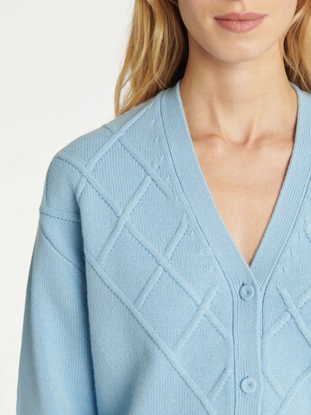 KNITTED CARDIGAN - Glacier