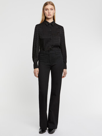 Chemisier en jacquard pied de coq - Noir