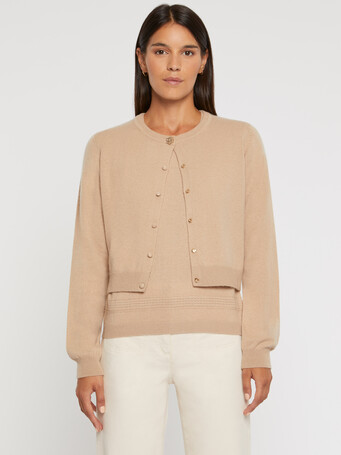 Gilet court en cachemire - Camel