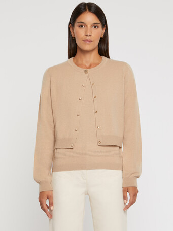 KNITTED CARDIGAN - Camel