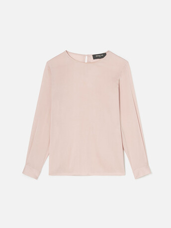 Stretch charmeuse top - Rose pale