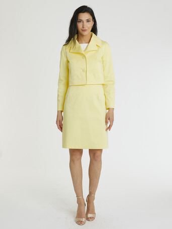 Veste courte en coton stretch - Paille